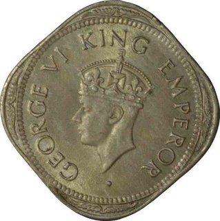 Copper Nickel Two Annas Coin of King George VI of Calcutta Mint of 1946.