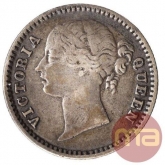 Silver Quarter Rupee Coin of Victoria Queen of Calcutta Mint of 1840.