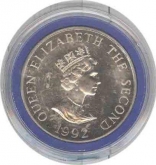 Cupro Nickle Two Pounds coin of Queen Elizabeth Second of Alderney 1992.