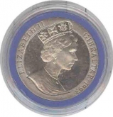 Cupro Nickle One Crown coin of Elizabeth II of Gibraltar of 1993.