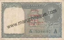 1 Rupee of King George VI, Burma Currency Board 