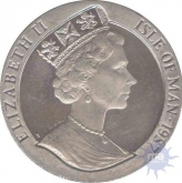 Cupro Nickle One Crown Coin of Elizabeth II of Isle of Man 1987.