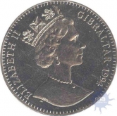 Cupro Nickle One Crown coin of Elizabeth II of Gibraltar 1994.