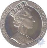 Cupro Nickle One Crown coin of Elizabeth II of Isle of Man 1987.