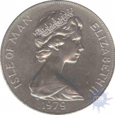 Cupro Nickle One Crown Coin of Elizabeth II of Isle of Man 1979.