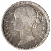 Silver Quarter Rupee Coin of Victoria Queen of Calcutta Mint of 1840.