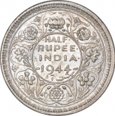 Silver Half Rupee of King George VI of Lahore Mint of 1944.