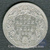 Silver One Rupee of Victoria Empress of Calcutta Mint of 1888.