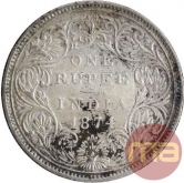 Silver One Rupee of Victoria Queen of Bombay Mint of 1874.