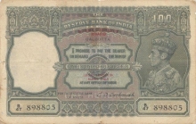 100 Rupees of King George VI signed by C.D.Deshmukh of Burma Issue of Calcutta Circle.