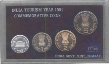 1991 Silver VIP Proof Set of India Tourism Year of Bombay Mint.