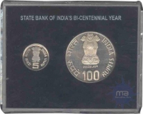 2006 Silver VIP Proof Set of Two Hundred Years of State Bank of India of Kolkata Mint.