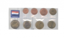 Set of Bi-Metal Coins of One Euro Cent, Two Euro Cent, Five Euro Cent, Ten Euro Cent, One Euro, Two Euro, Twenty Euro, Cent, Fifty Euro Cent of Nederlands.