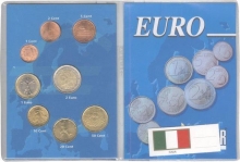 Uncirculated Copper Eight Euro Coins Set of Italia.