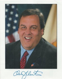 Autograph of 55th Governor of New Jersey Chris Christie.