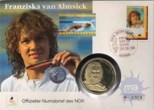 Postal covers of Switzerland (Helvetia) , 1984, Glicks Rappen , Special Cover With Coin & Stamps with Special Cancellation. Cover, Coin & Stamp on Seal & Sports Theme, (Used).