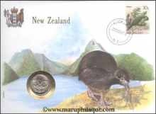 New Zealand. 1985. Special Cover With Coin & Stamps with Special Cancellation. Cover, Coin & Stamp on Bird Theme.