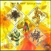 Miniature sheet of india of 2009,Spices of India.