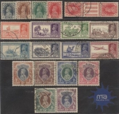 1937. KGVI. Complete Set of 20 Stamps(3p to 1a and 1r,2r,5r,10r,15r to 25r) Phila India# 245 To 262), Very Fine Used, 