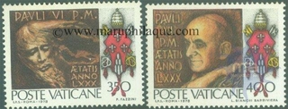 1978, Stamps of Vatican City, Set of 2 Stamps, Sc.No: 630, 631.