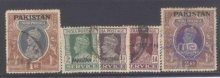 1947-49, Stamps of Pakistan, Set of  5 Stamps, Sc.No: O2, O3, O5, O10, 11.