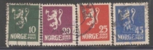 1922-24, Stamps of Norway, Set of 4 Stamps, Sc.No: 100-103.