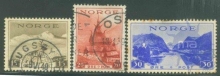 1939, Stamps of Norway, Complete Set of 3 Stamps, Sc.No: 184-186.