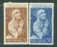 1976, Stamps of Vatican City, Set of 2 Stamps, Sc.No: 592, 594.