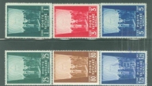 1944, Stamps of Vatican City, Set of 6 Stamps, Sc.No: 84-86, 99-101.