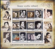 Miniature sheet of india of 2011,Legendary Heroines of india .