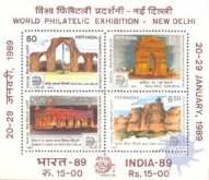 Miniature sheet of india of 1987,World Philatelic Exhibition-New Delhi.