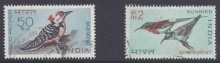 1968, N.S .Nilgiri  50 p brown-fronted pied wood pecker, 2r yellow-backed sunbird 2 stamps used.