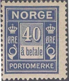 1922-23, Stamps of Norway, Set of 1 Stamp, Sc.No: J10.