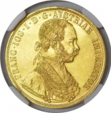 Gold Coin of Franz Joseph of Austria  In 1848-1916.