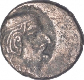 Silver Drachma Coin of Rudrasena II of Western Kshatrapas. 