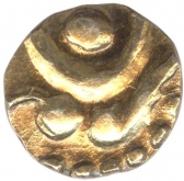 Gold Fanam of Srirangaraya III of Aravidu Dynasty of Vijayanagar kingdom.