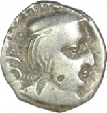 Silver Drachm Coin of Rudrasena II of Western Kshatrapas.