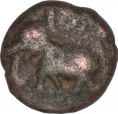 Copper Five Cash Coin of Krishnaraja Wodeyar III of Mysore.