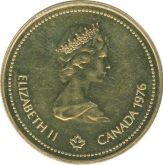 Gold 100 Dollars of Elizabeth II of Canada For the Montreal Olympics.