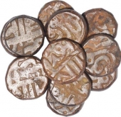 Set of 12 Illahi Months Copper Dam of Akba of Delhi Mint.