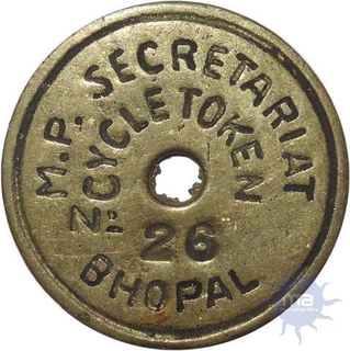 Brass Cycle Token of M P Secretariat of Bhopal.