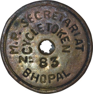 Brass Cycle Token of M P Secretariat of Bhopal.