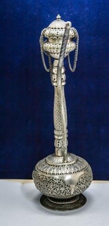 Mughal Style Silver Hukka.