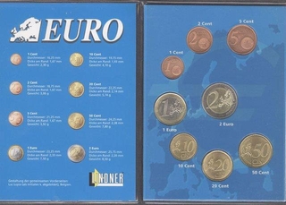 Uncirculated Copper Eight Euro Coins Set of Estonia.