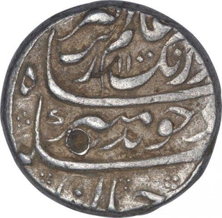 Silver One Rupee Coin of Aurangzeb of Tatta Mint.