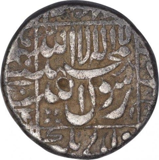 Silver One Rupee Coin of Shahjahan of Surat Mint.