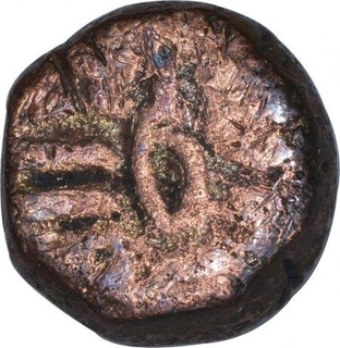 Copper Half Falus Coin of Nasir ud din Ahmad Shah I of Gujarat Sultanate.