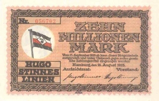 Paper money of germany of 10000000 Mark of 1923 issued.