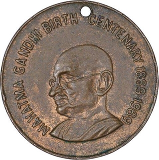 Brass Medallion of Mahatma Gandhi Birth Centenary.