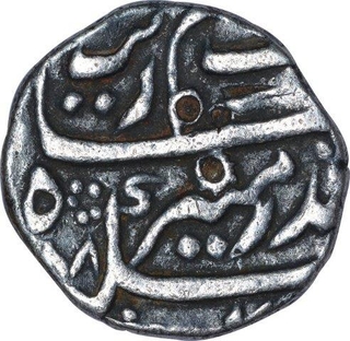 Silver Half Rupee Coin of Aurangzeb of Surat Mint.